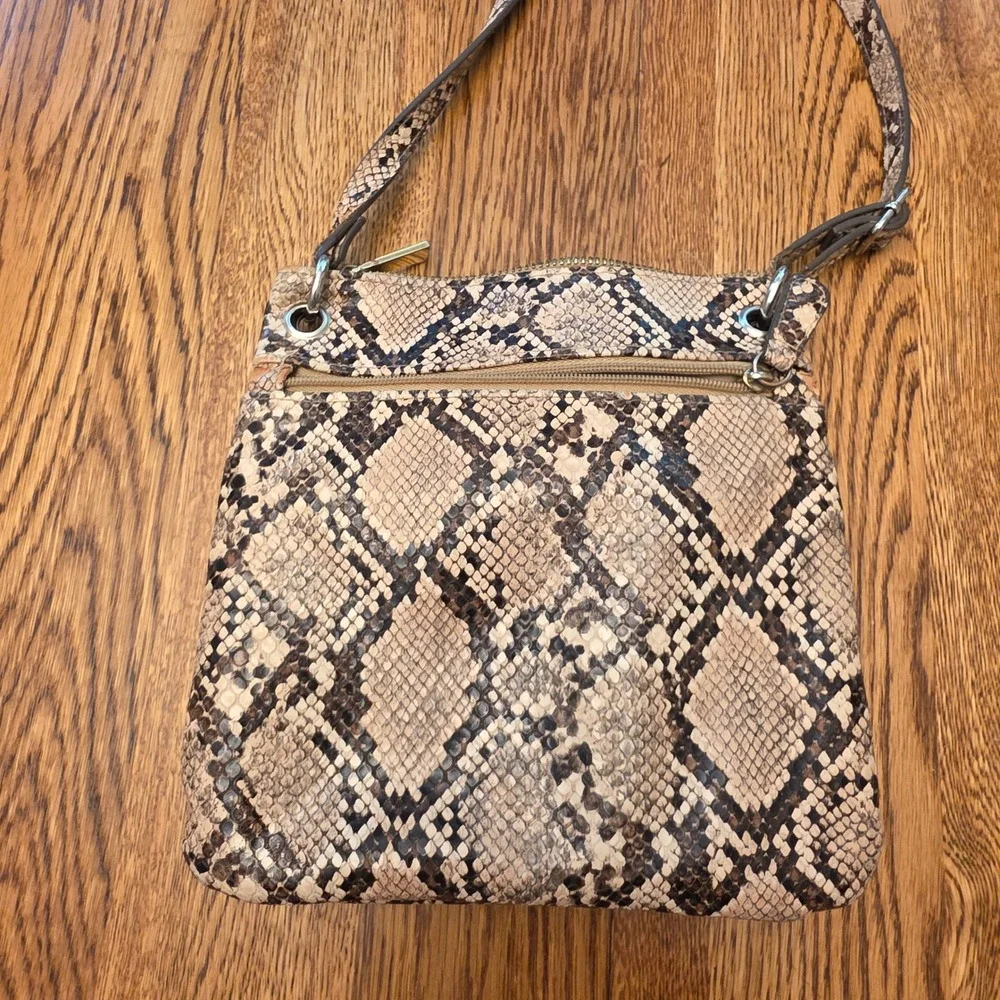 Snakeskin Print Faux Leather Crossbody Bag Gold Hardware Small Purse Vintage Y2K